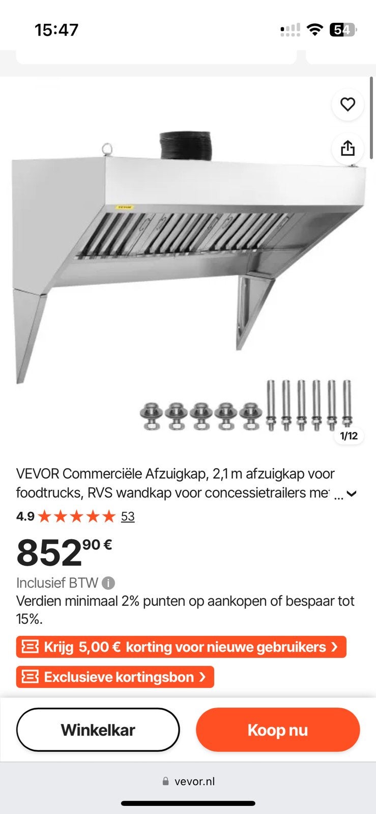 afzuigkap, Ophalen, Zo goed als nieuw