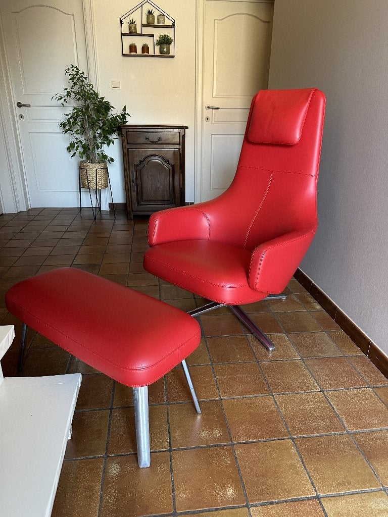 Vitra Relax zetel met voetbank, Repos en Panchetta, Ophalen, Minder dan 75 cm, Zo goed als nieuw, 75 tot 100 cm