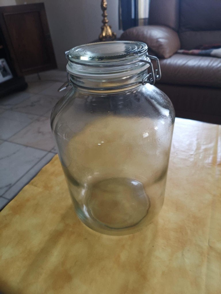 glazen beugelpot 5L, Ophalen, Glas, Zo goed als nieuw, Voorraadpot