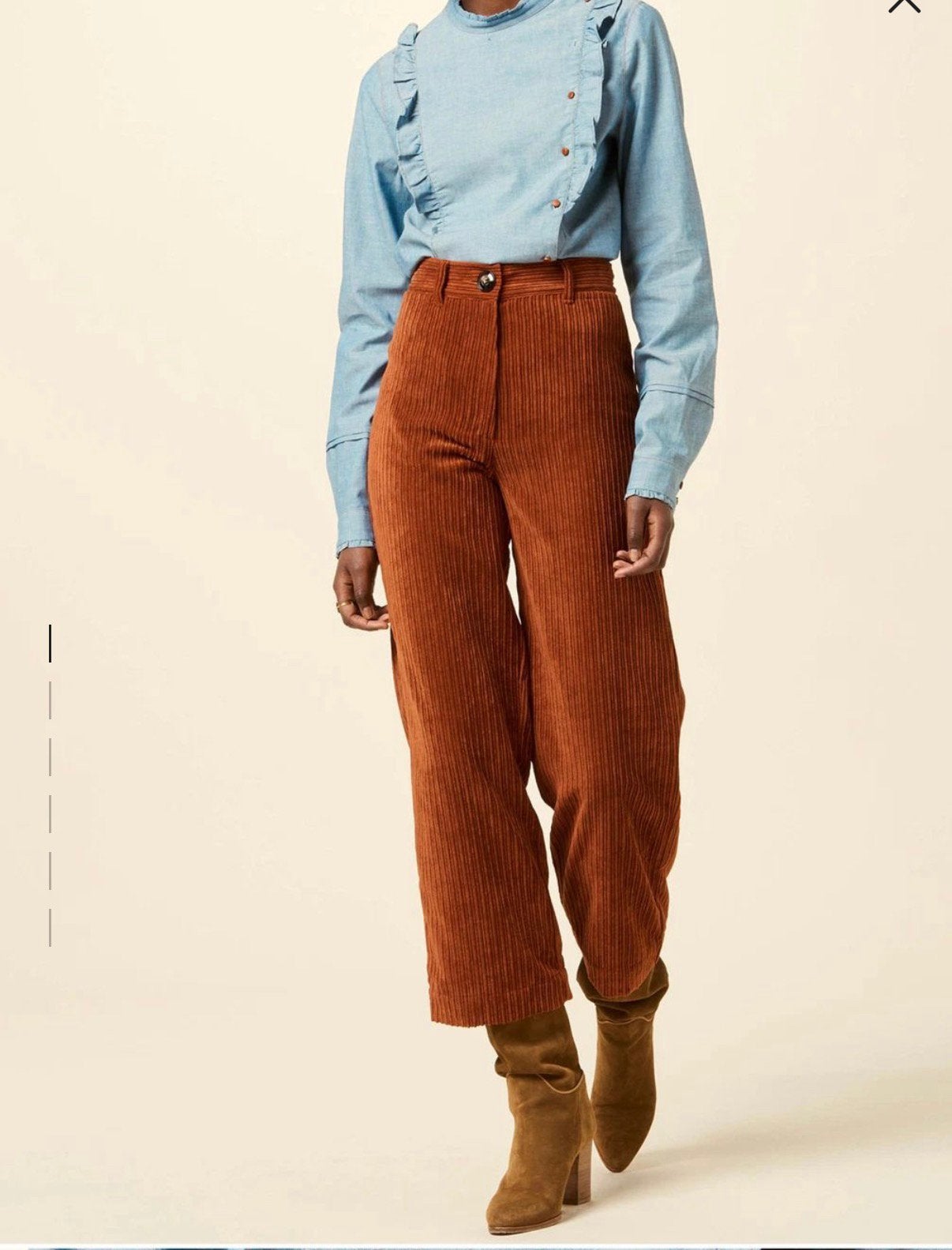 Set van 2 Sessùn corduroy broeken maat 38, Kleding | Dames, Maat 38/40 (M), Blauw, Ophalen of Verzenden, Driekwart