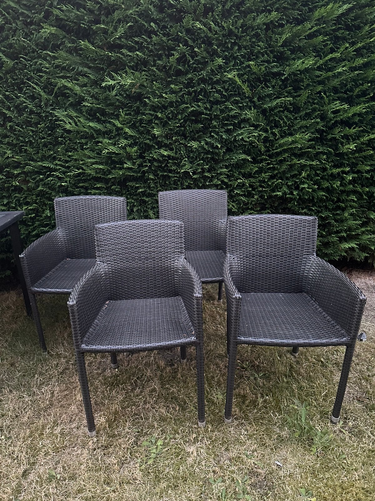 Wicker tuinstoelen - 4 stoelen, Jardin & Terrasse, Chaises de jardin, Enlèvement, Comme neuf, Osier