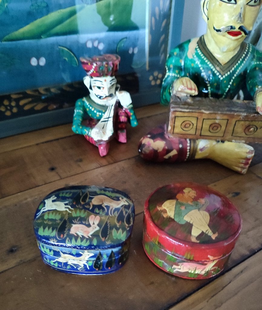 Inde Cachemire Lacquerware, superbe artisanat traditionnel, Antiquités & Art, Art | Art non-occidental, Papier/carton, Enlèvement ou Envoi