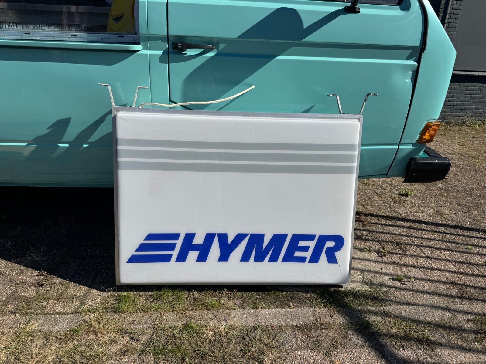 Ancienne boîte à lumière publicitaire Hymer, Collections, ., Enlèvement, Utilisé, .