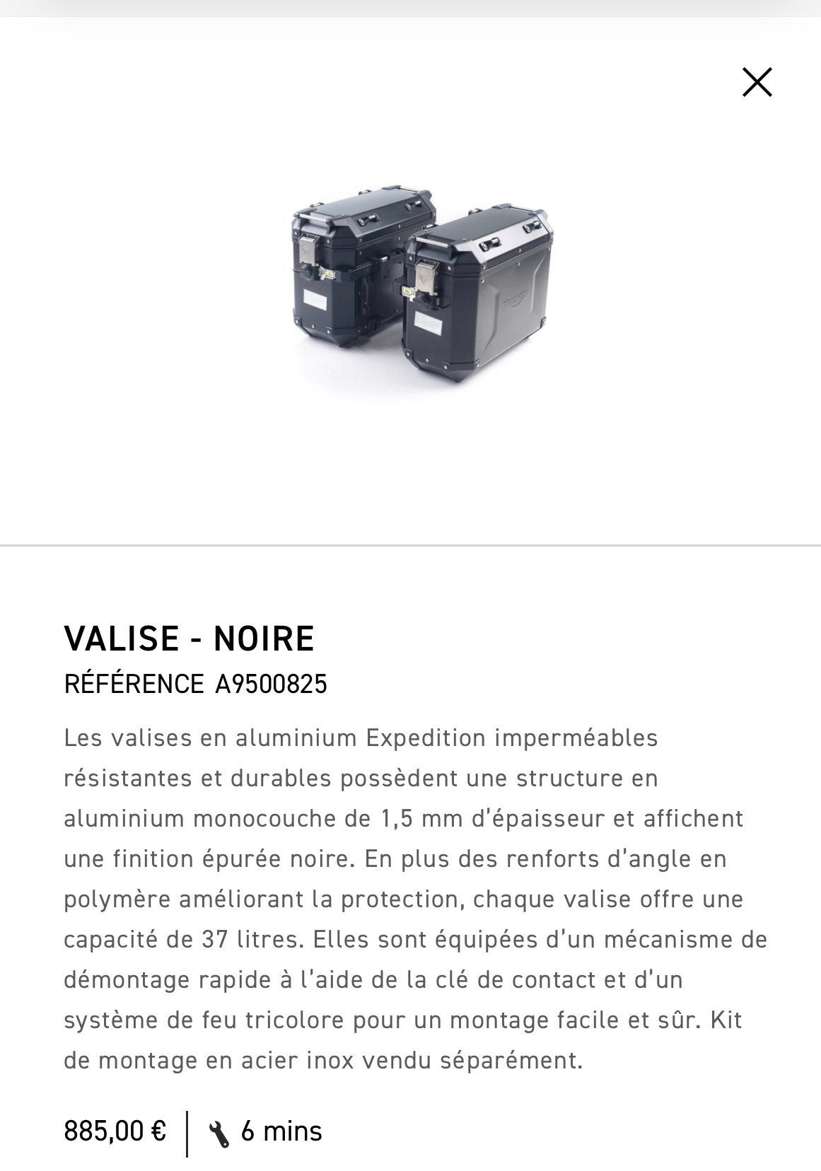 Valise aluminium noire pour Triumph Tiger 1200 GTE, Motoren, Accessoires | Koffers en Tassen, Ophalen, Nieuw