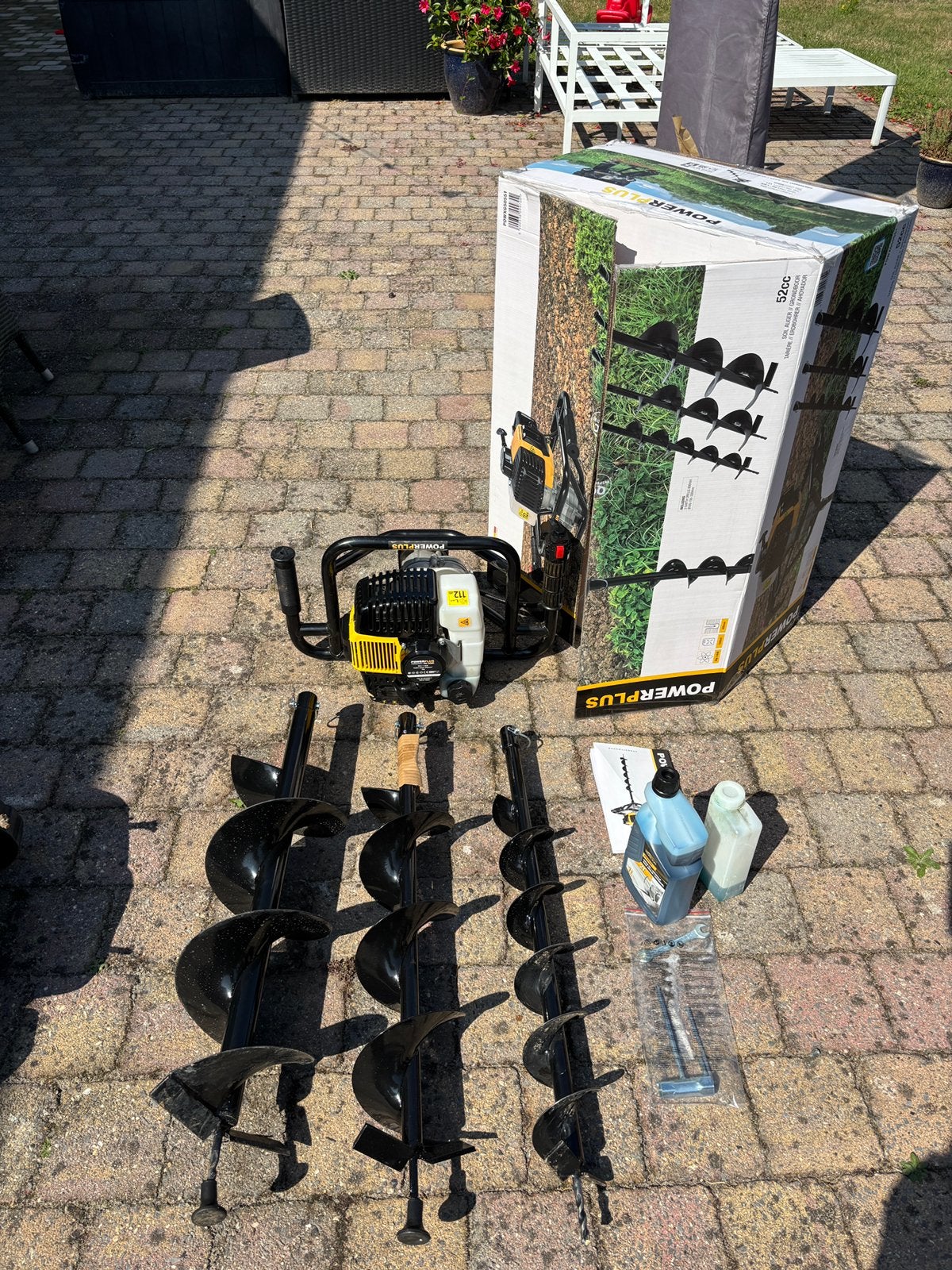 Tarière à essence Powerplus Zgan, Jardin & Terrasse, Outils à main, Enlèvement, Comme neuf, Tarière
