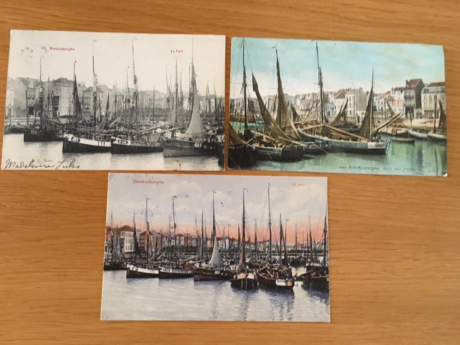 3 oude postkaarten Blankenberghe Le Port, Verzamelen, Verzenden, Gelopen