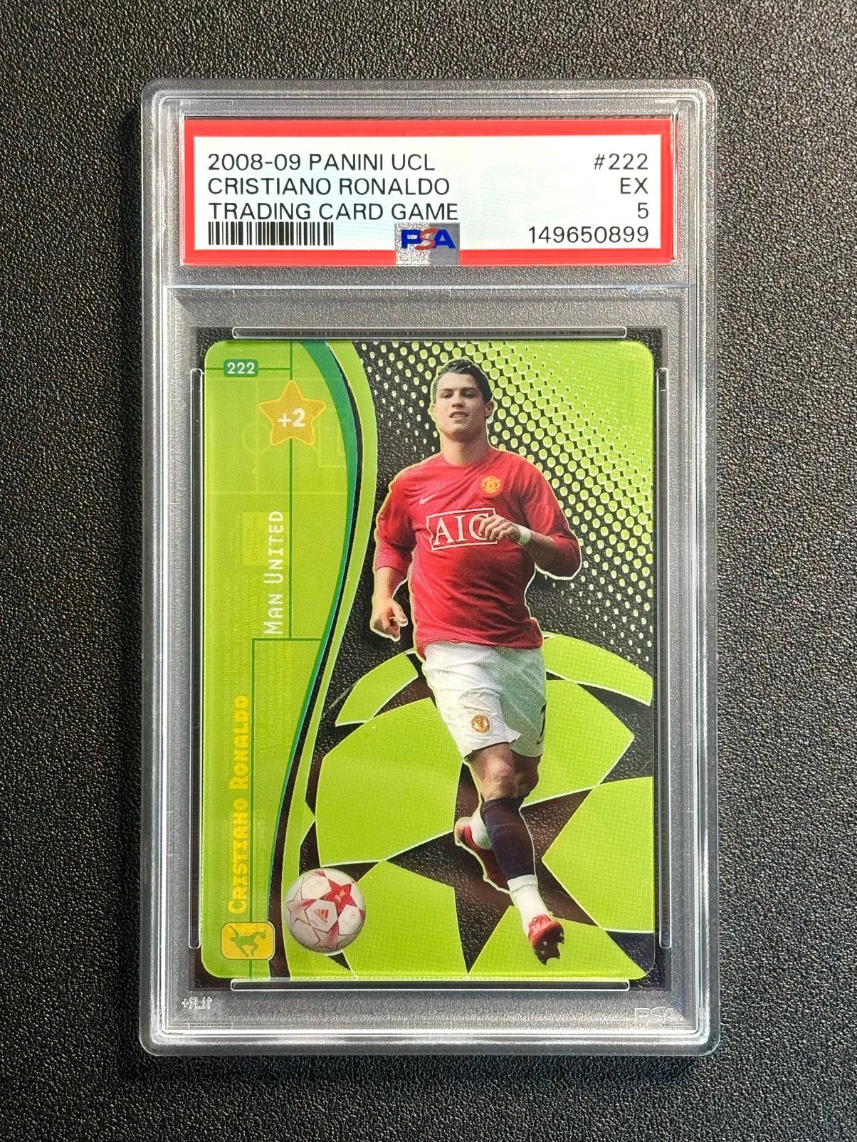 PSA 5 Cristiano Ronaldo 2008-09 Panini UCL Trading Card Game, Ophalen of Verzenden, Nieuw, Plaatje