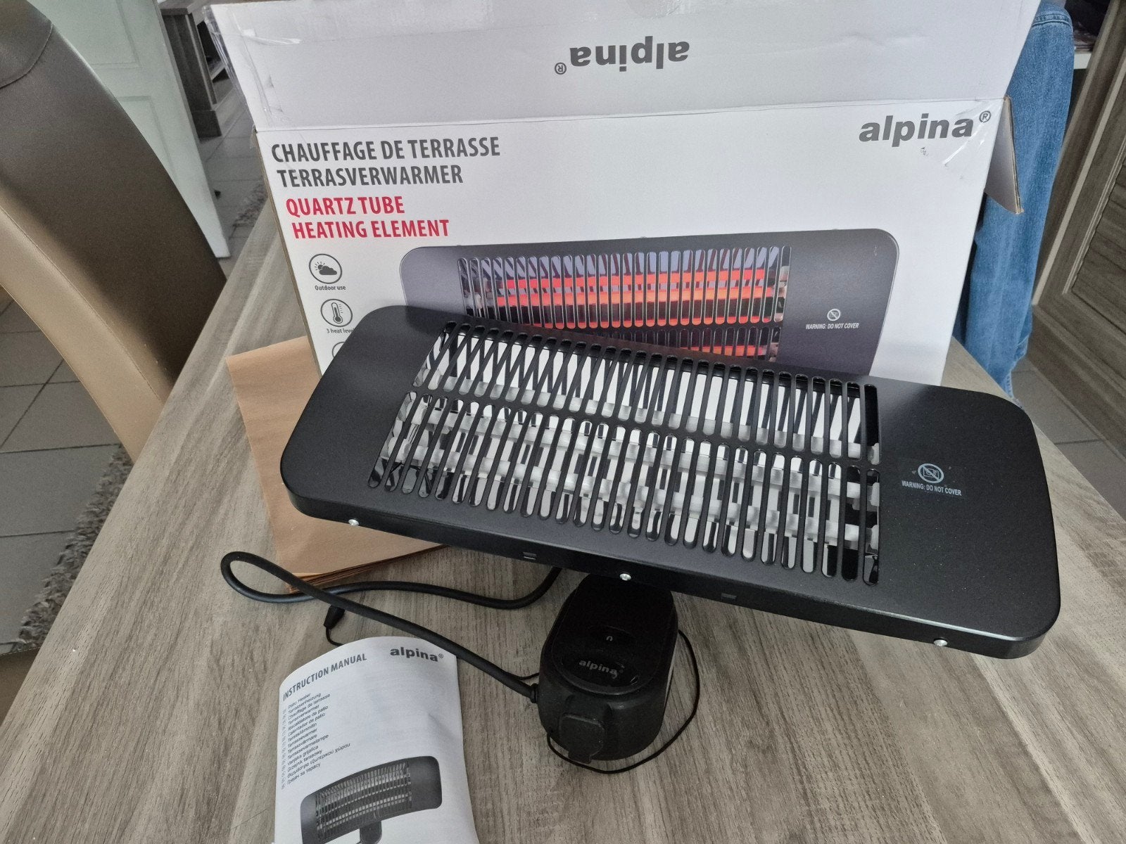 Alpine Terrasverwarmer met 3 standen (nooit gebruikt), Ophalen of Verzenden, Nieuw, Elektrisch, Wand