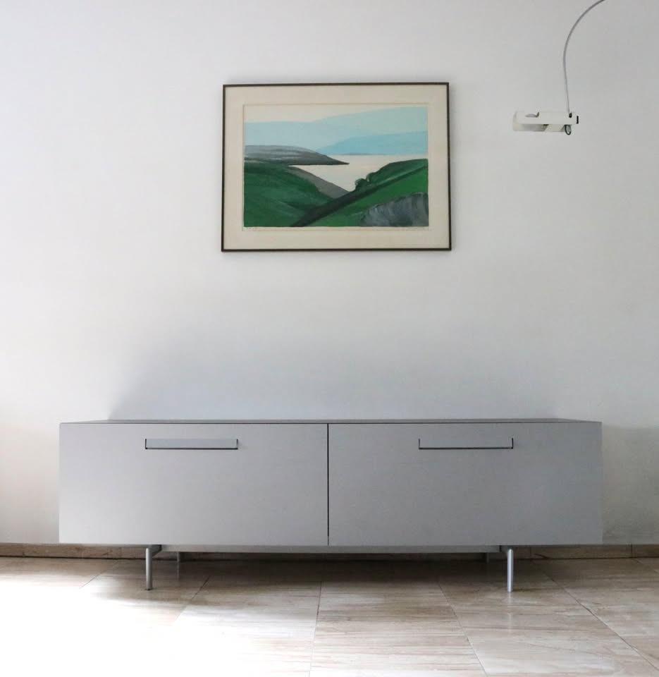 Ligne Roset Holz Sideboard - Vintage Lowboard - Dressoir, Huis en Inrichting, Kasten | Dressoirs, Ophalen, Eikenhout, Met lade(s)