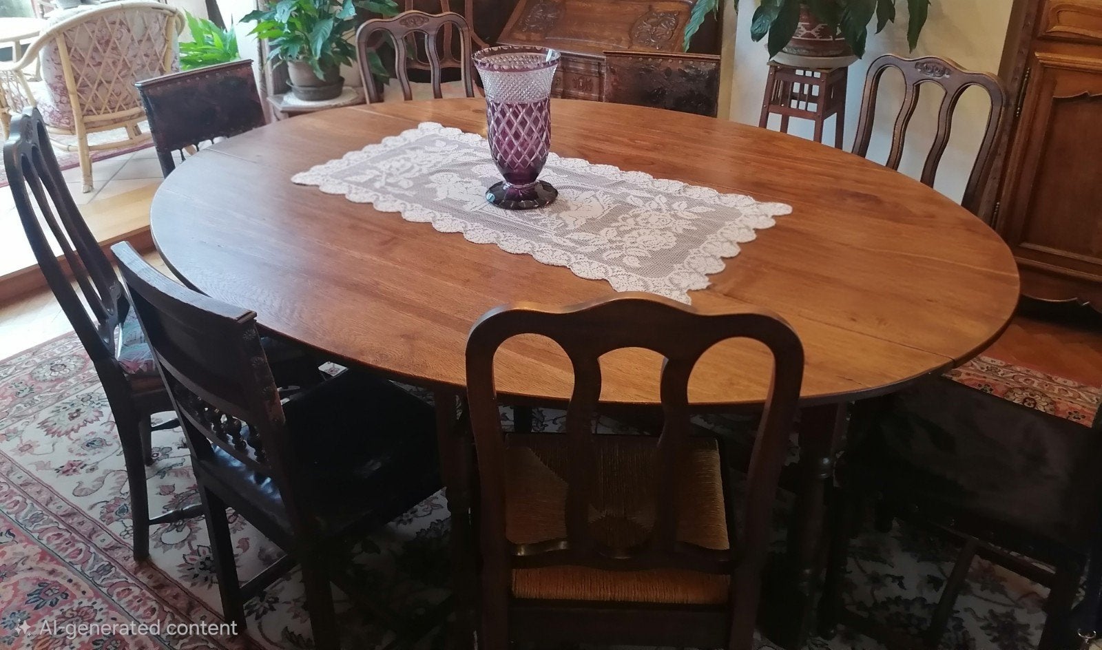 Grande table ovale 8 personnes, Enlèvement