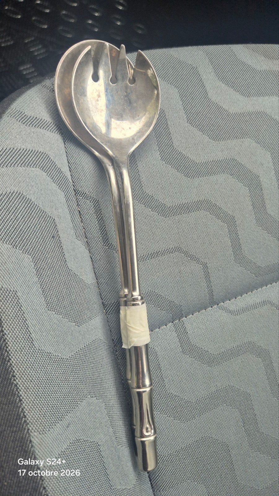 Vintage Italian Silver Plated Salad Tossers Fork and Spoon S, Antiquités & Art, Enlèvement ou Envoi