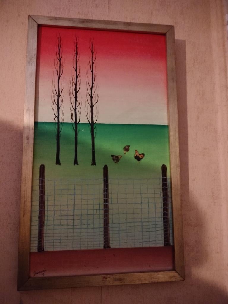 Schilderij kippen, Enlèvement