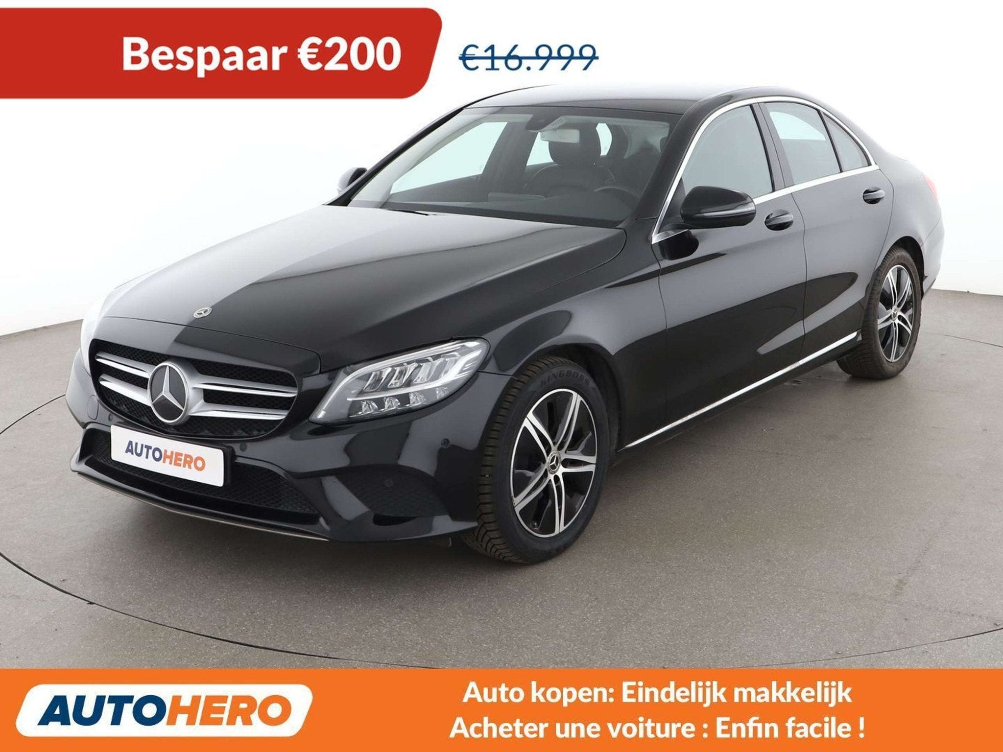 Mercedes-Benz C-Klasse 180 C 180 d Avantgarde (bj 2020), Auto's, Mercedes-Benz, 4 deurs, Gebruikt, Zwart, Leder