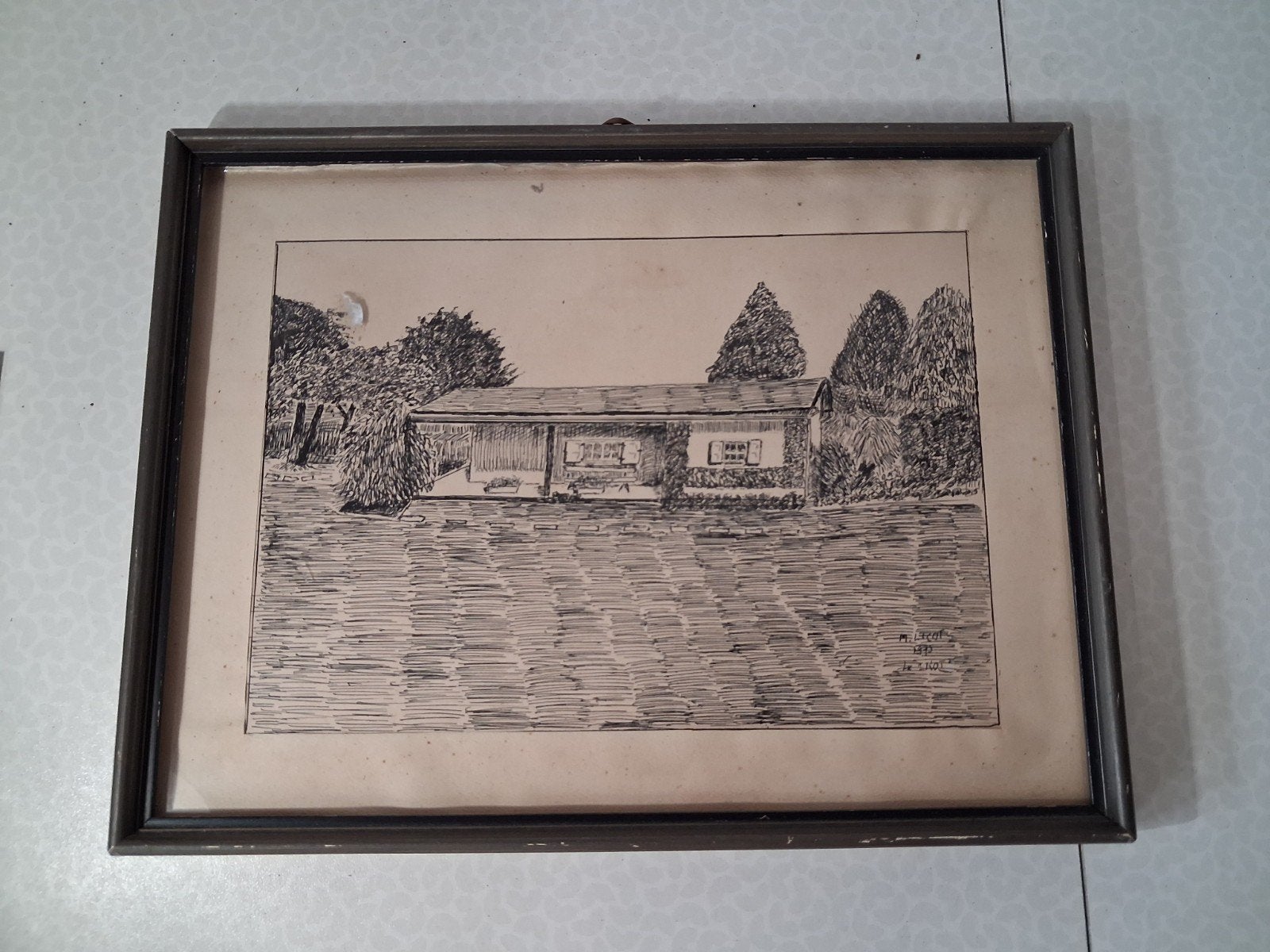pentekening door Marcel lecot 1975, Ophalen of Verzenden, Pentekening