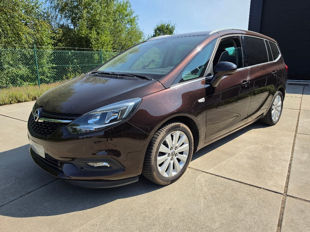 Opel Zafira 1.4i 7 Persoons Facelift Airco, Navi + Garantie, Auto's, Parkeersensor, Monovolume, Bruin, 7 zetels