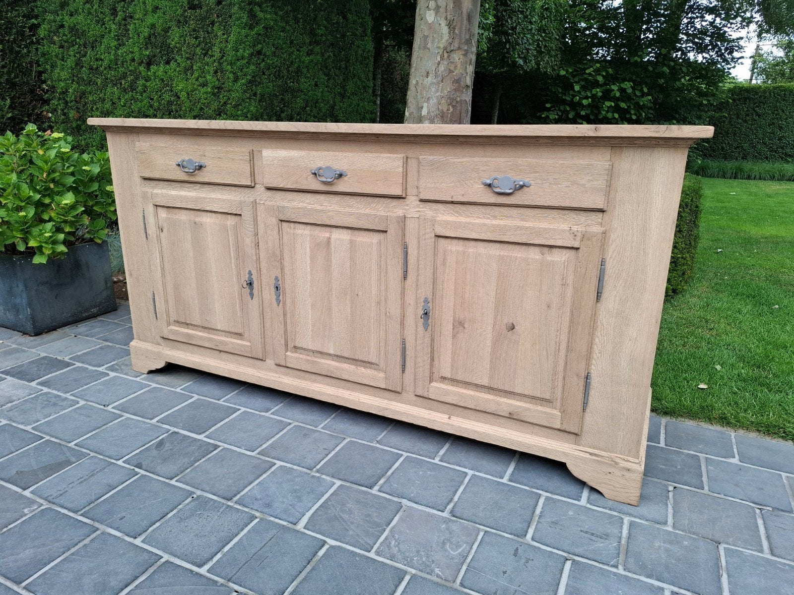 Volledig massief eiken dressoir. Geluchtgomd., Ophalen of Verzenden