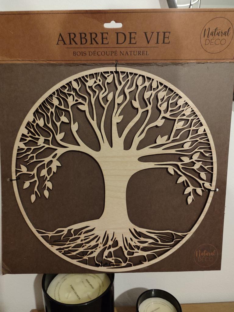 Décoration murale en bois, arbre de vie en excellent état !, Maison & Meubles, Enlèvement, Neuf, Bois, Objet de décoration