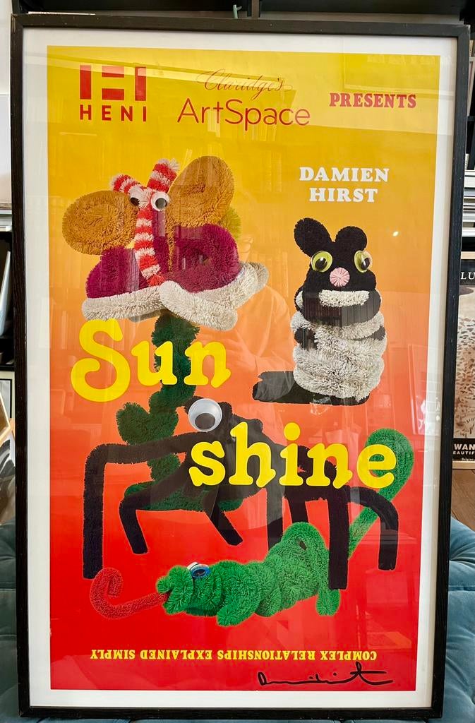 Damien Hirst — « Sunshine » — Affiche originale dédicacée, Collections, Posters & Affiches, Comme neuf, Enlèvement ou Envoi