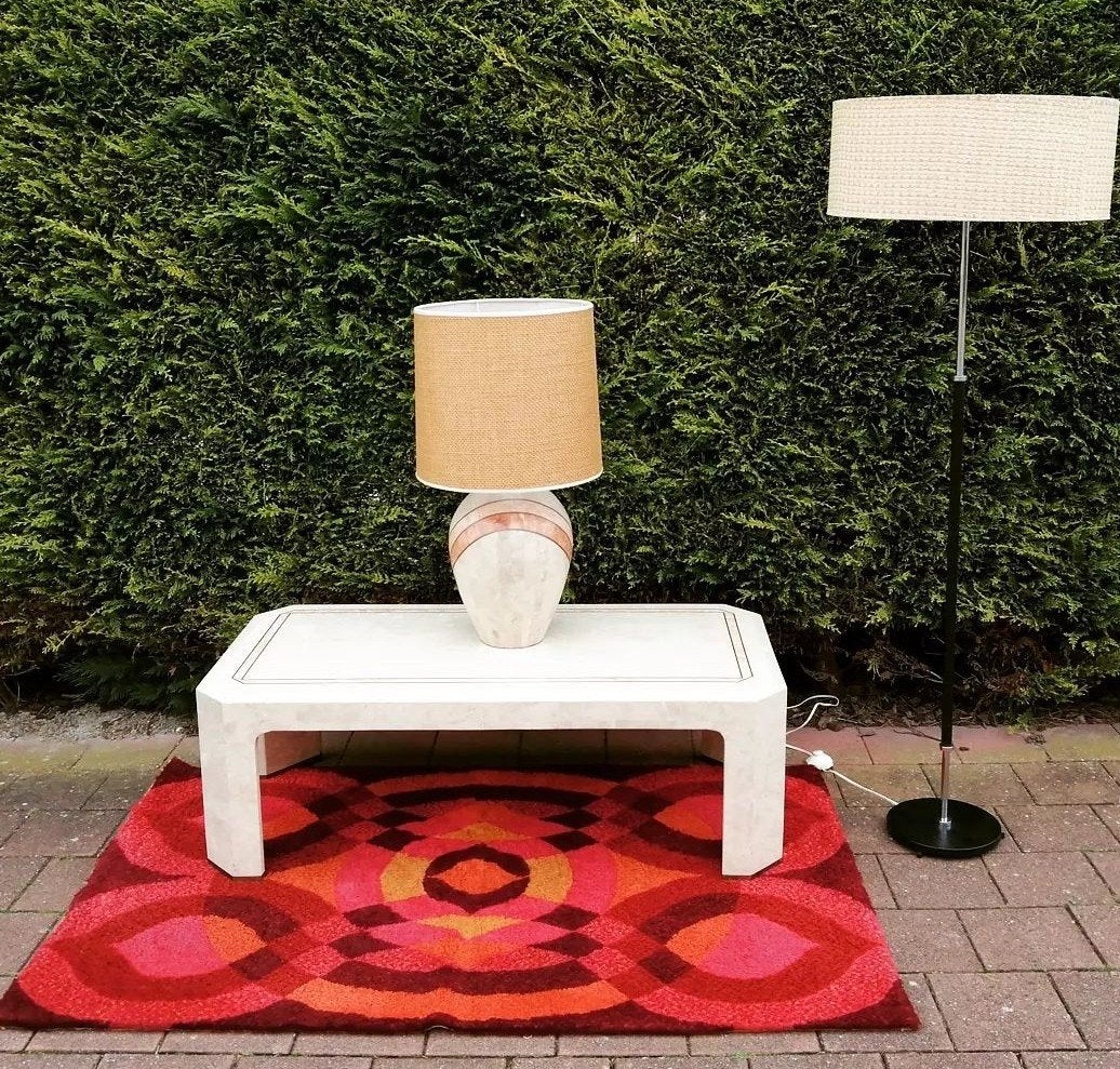 Vintage travertin salontafel., Ophalen of Verzenden