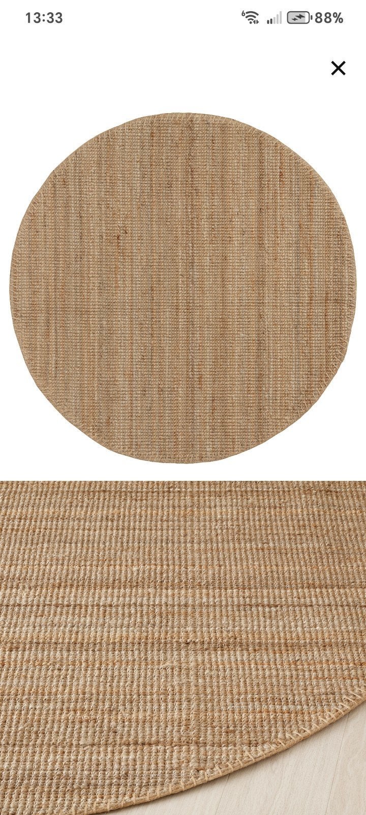 Tapijt jutte 2.30m, Ophalen, Rond, 200 cm of meer, Zo goed als nieuw