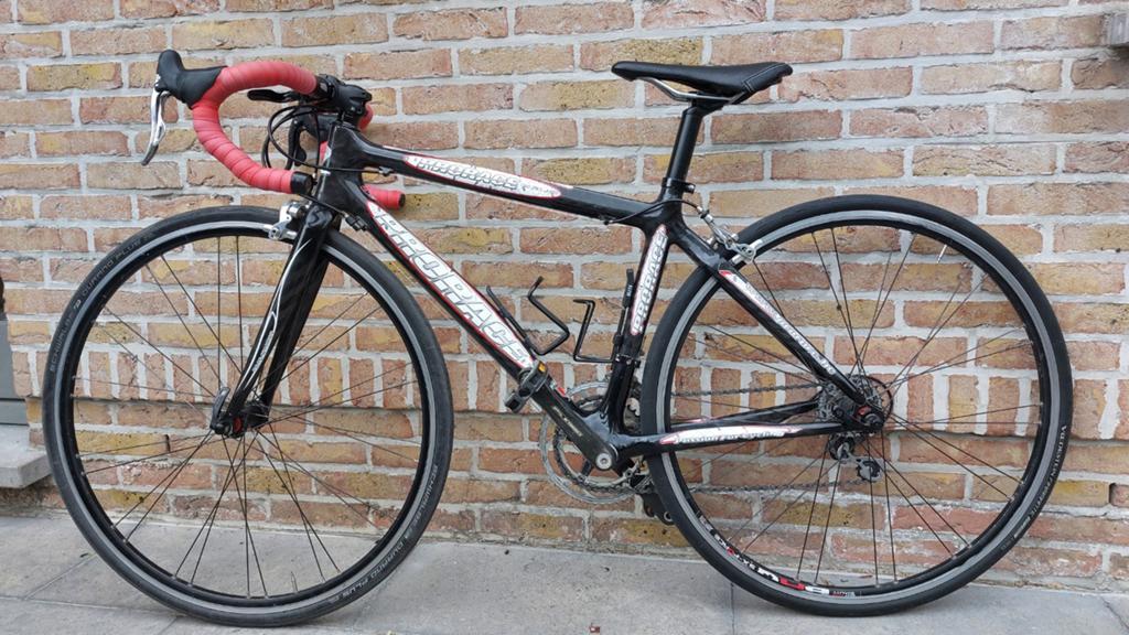 Koersfiets Prorace zeus, full carbon, extra remhendels., 28 inch, Gebruikt, Carbon, Velgrem