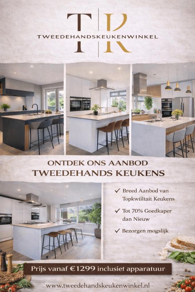 ⭐TWEEDEHANDSKEUKENSWINKEL KEUKENS BESPAAR TOT WEL 70% ⭐, Huis en Inrichting, Keuken | Complete keukens, Zo goed als nieuw, Dubbelwandige keuken