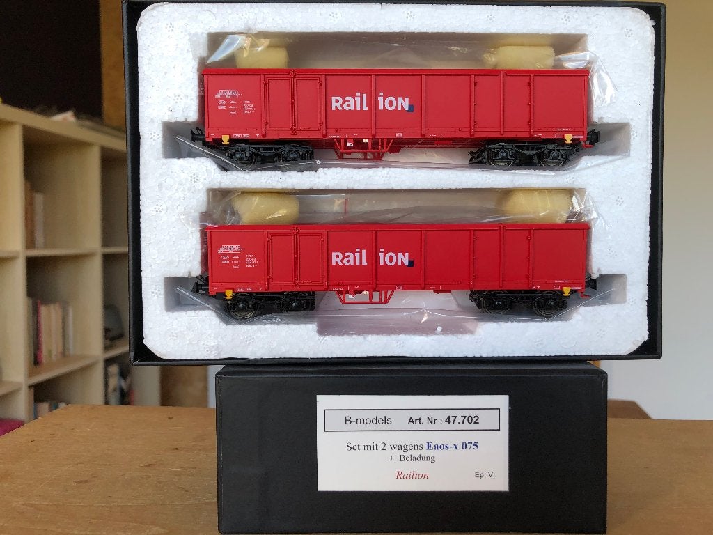B-MODELS 47.702 DB RAILION COFFRET DE 2 WAGONS Eaosx 075 HO, Envoi, Comme neuf, Wagon, Autres marques