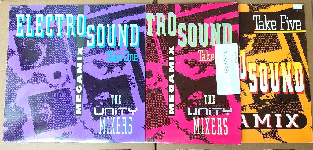 3x The Unity Mixers Electro Sound Megamix Collectie Vinyl), Envoi, Comme neuf, 12 pouces, Electro