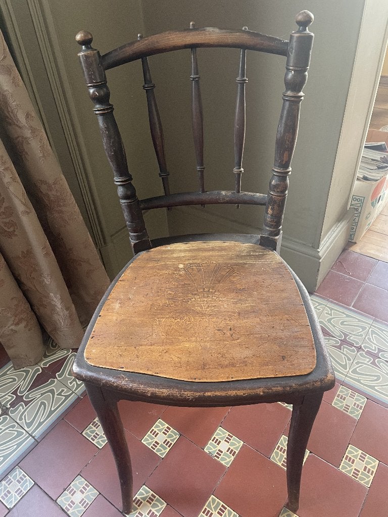 Set van 4 ANTIEKE HOUTEN STOELEN, Ophalen