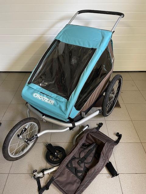 croozer fietskar/wandelkar 2 kinderen met vering en hangmat, Enlèvement, Suspension
