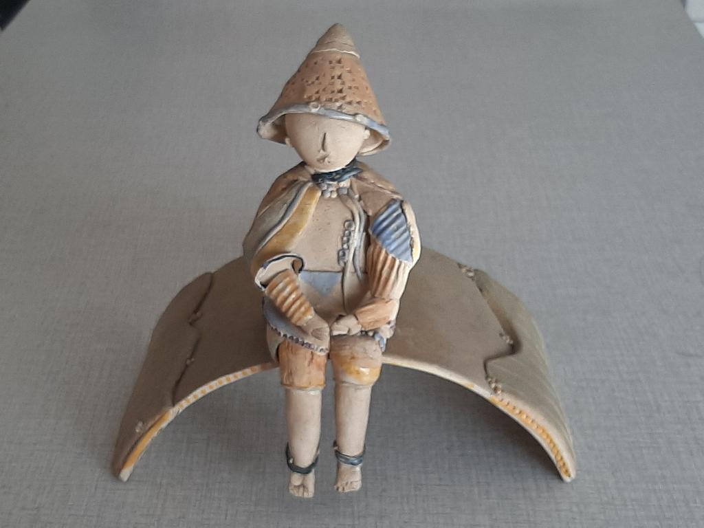 Statuette chinoise en céramique (23 cm), Statue, Enlèvement ou Envoi, Asie, Pierre ou céramique