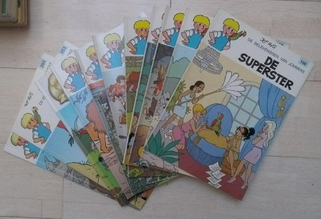 strips Jommeke ( gekleurd, witte achterkaft ) - eerste druk, Ophalen of Verzenden