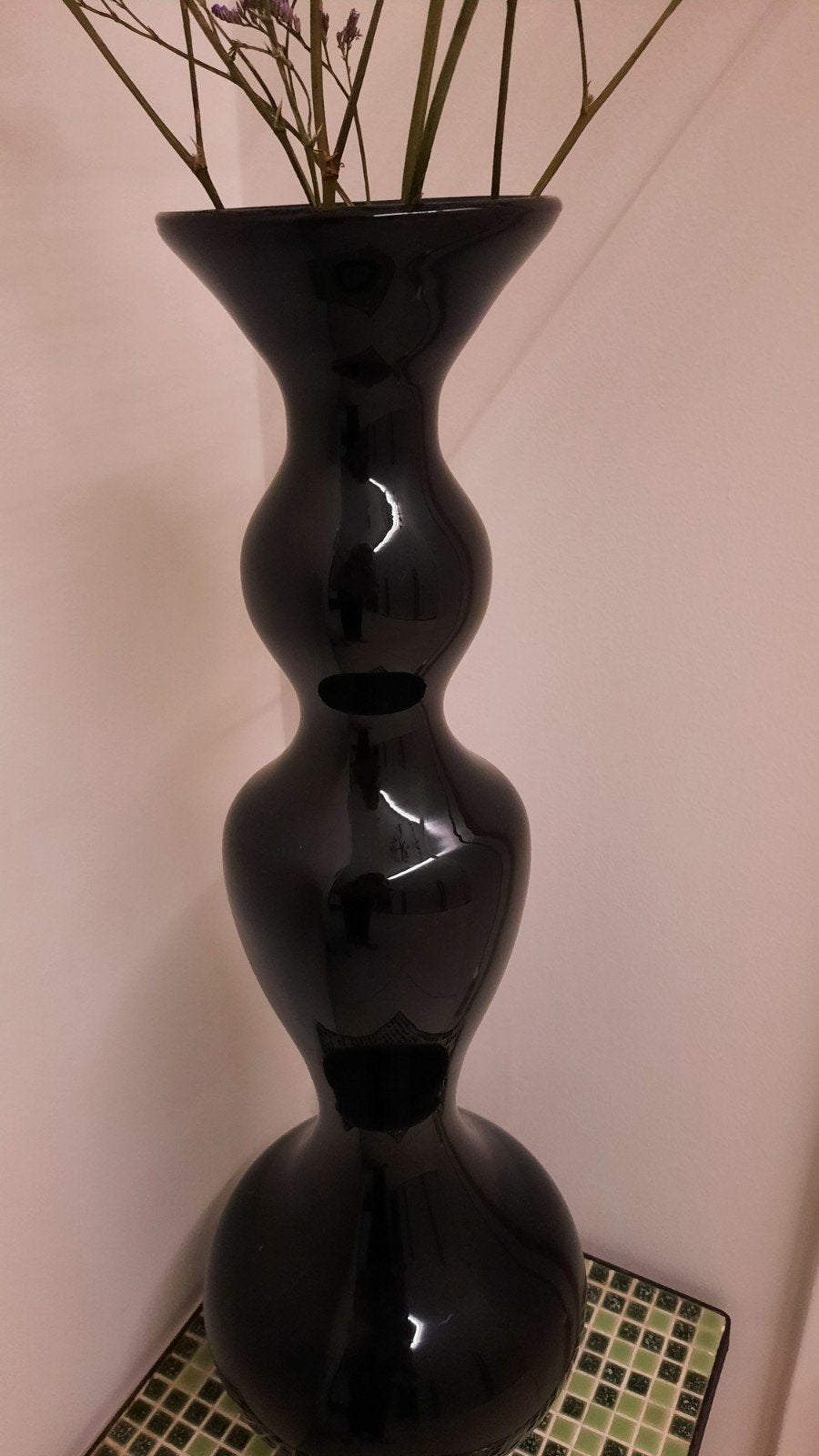 MOOIE HOGE VAAS 48 cm, Ophalen, Zo goed als nieuw, Zwart