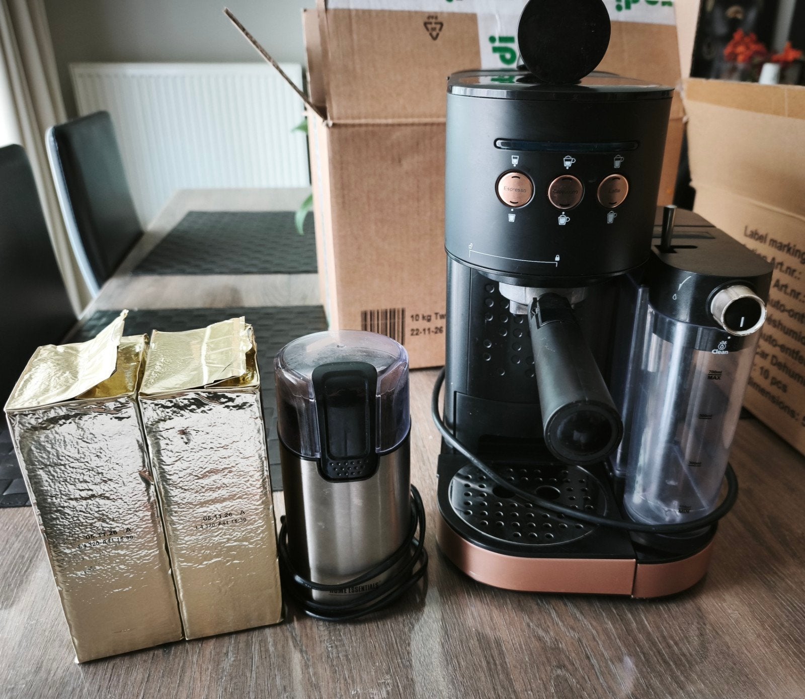 BluMill Espressomachine, Ophalen