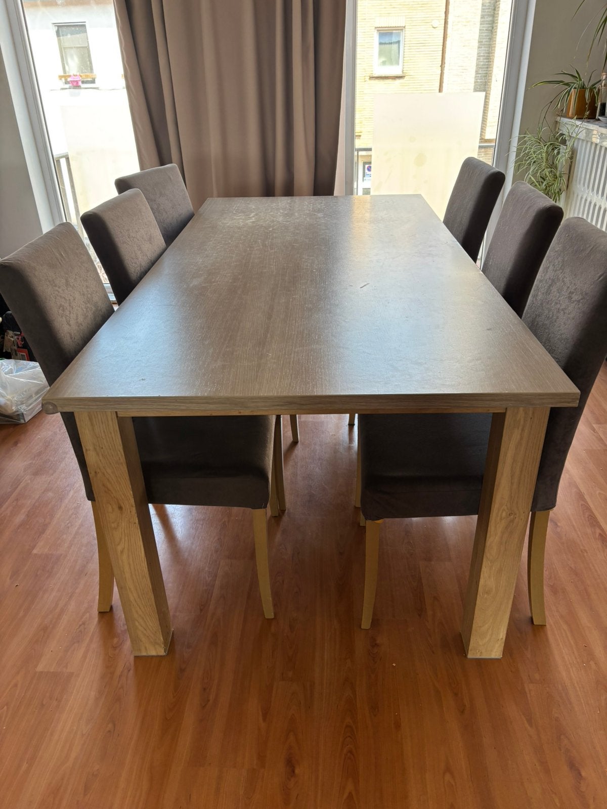 Tafel met 6 stoelen, Huis en Inrichting, Ophalen of Verzenden, Zo goed als nieuw