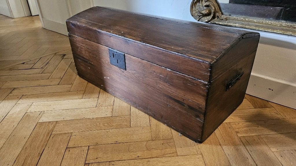 Vintage houten kist/opbergkoffer, Huis en Inrichting, Ophalen, Gebruikt, Minder dan 50 cm, 75 tot 100 cm