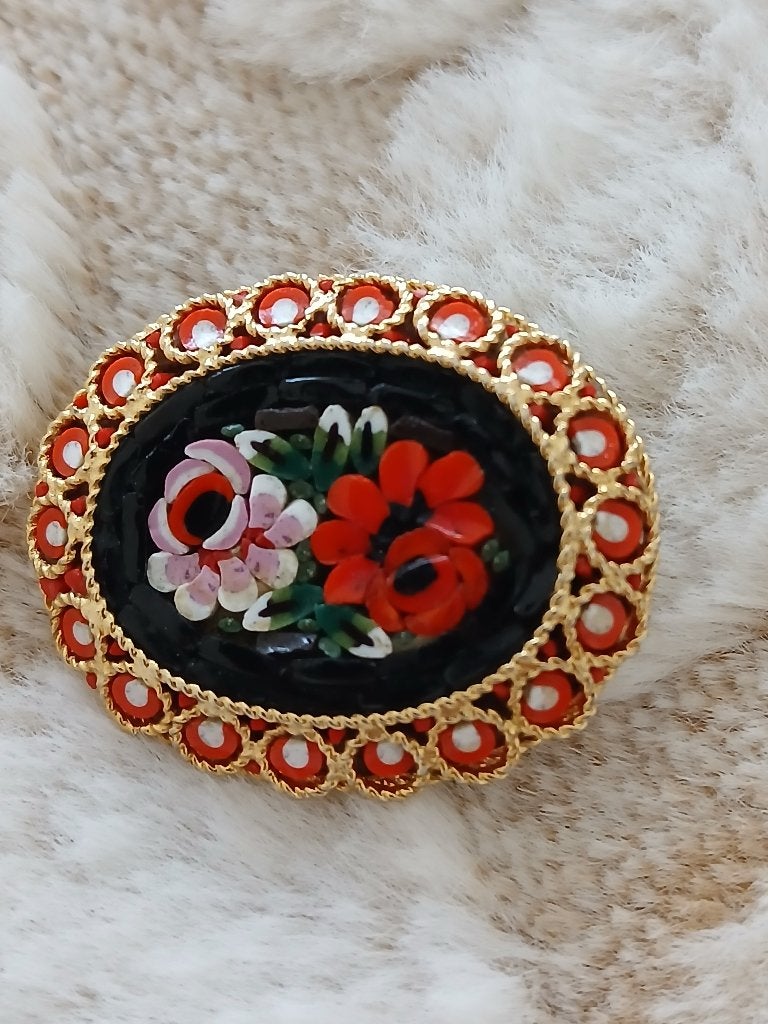 Broche Micro Mosaïque, Bijoux, Sacs & Beauté, Enlèvement ou Envoi, Comme neuf