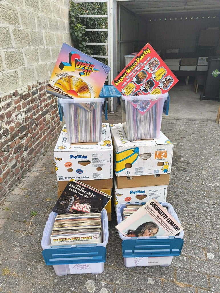 Lot LP's , +/- 600 stuks, CD & DVD, LP, Enlèvement, Utilisé, Compilation