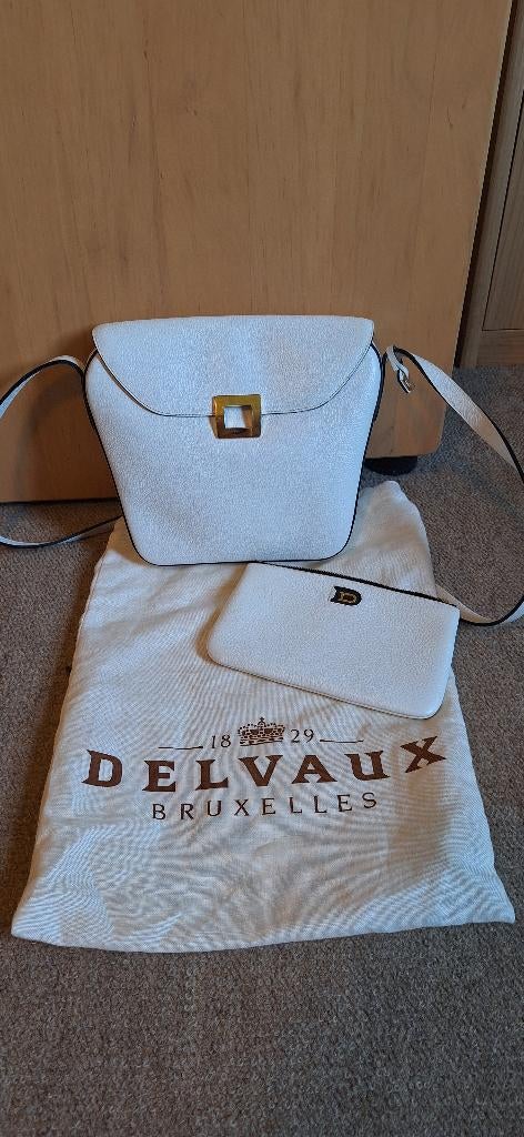 Sac à main Delvaux avec portefeuille, Bijoux, Sacs & Beauté, Enlèvement ou Envoi, Neuf, Blanc, Sac à main