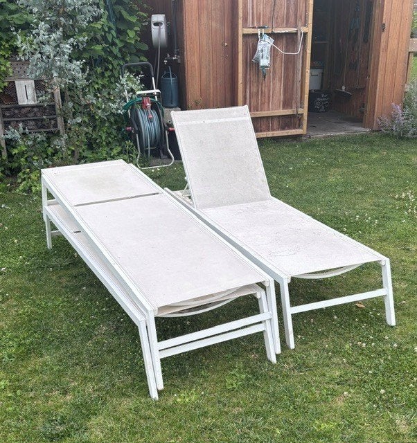 ligstoel tuin, Tuin en Terras, Ophalen, Gebruikt, Aluminium