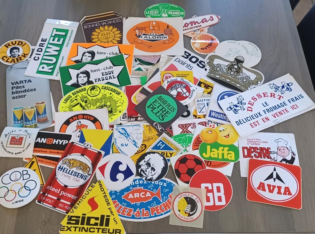 Lot 100 autocollants vintage années 70, Enlèvement ou Envoi, Comme neuf, Autres types
