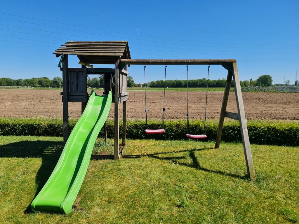 Schommel met glijbaan - jungle gym, Ophalen