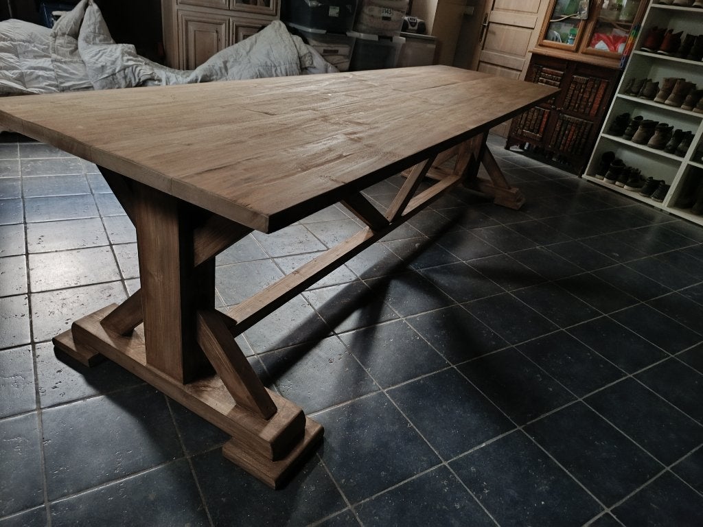Mooie landelijke tuintafel 300x90, Enlèvement, Utilisé