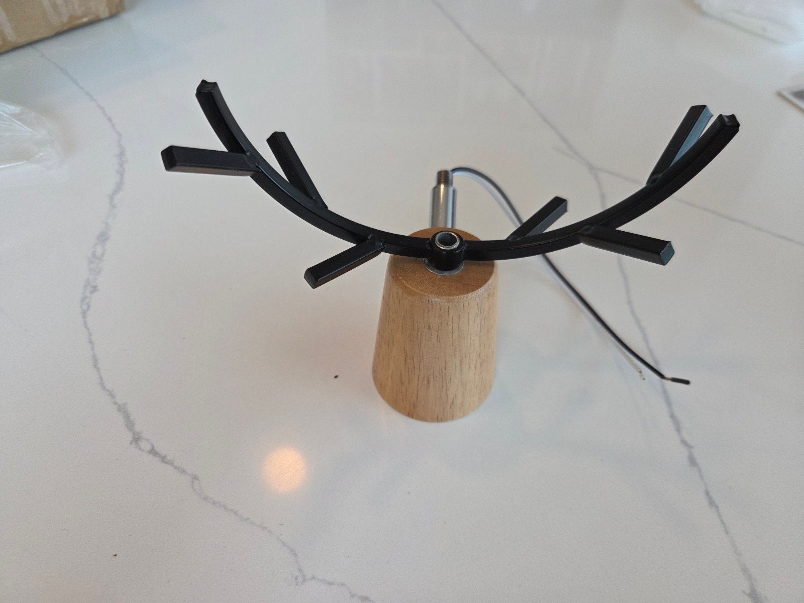 Applique murale tête de cerf – bois et métal noir – style sc, Zwart, Design, Nieuw, Overige typen