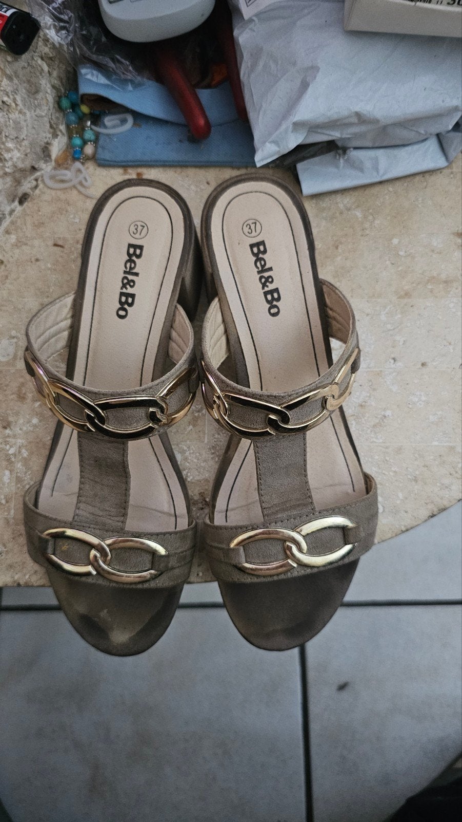 Schoenen, Beige, Bel & Bo, Comme neuf, Enlèvement