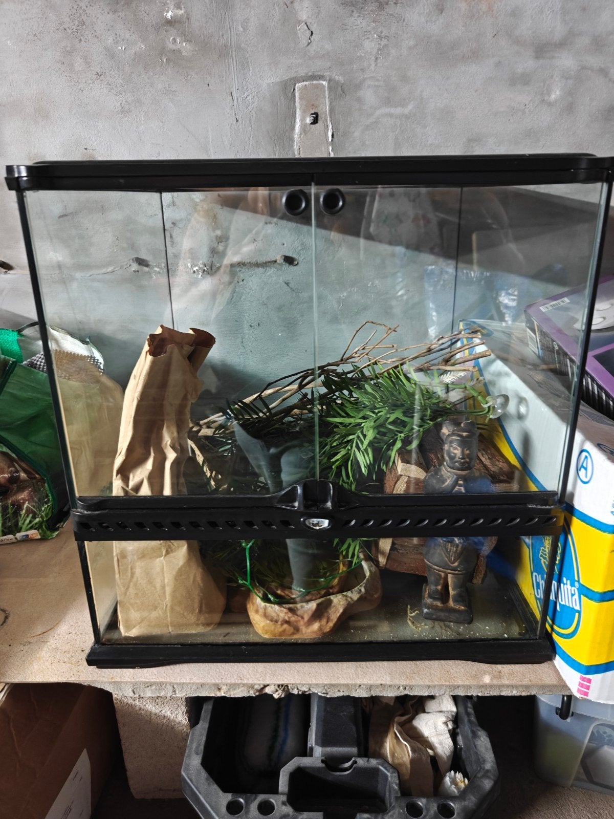 Exo terra terrarium met decoratie, Dieren en Toebehoren, Ophalen, Zo goed als nieuw, Terrarium of Paludarium