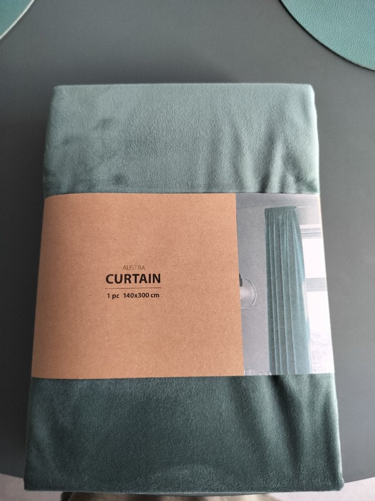 Velvet groene gordijnen, Maison & Meubles, Neuf, 300 cm, Velours, Rideau