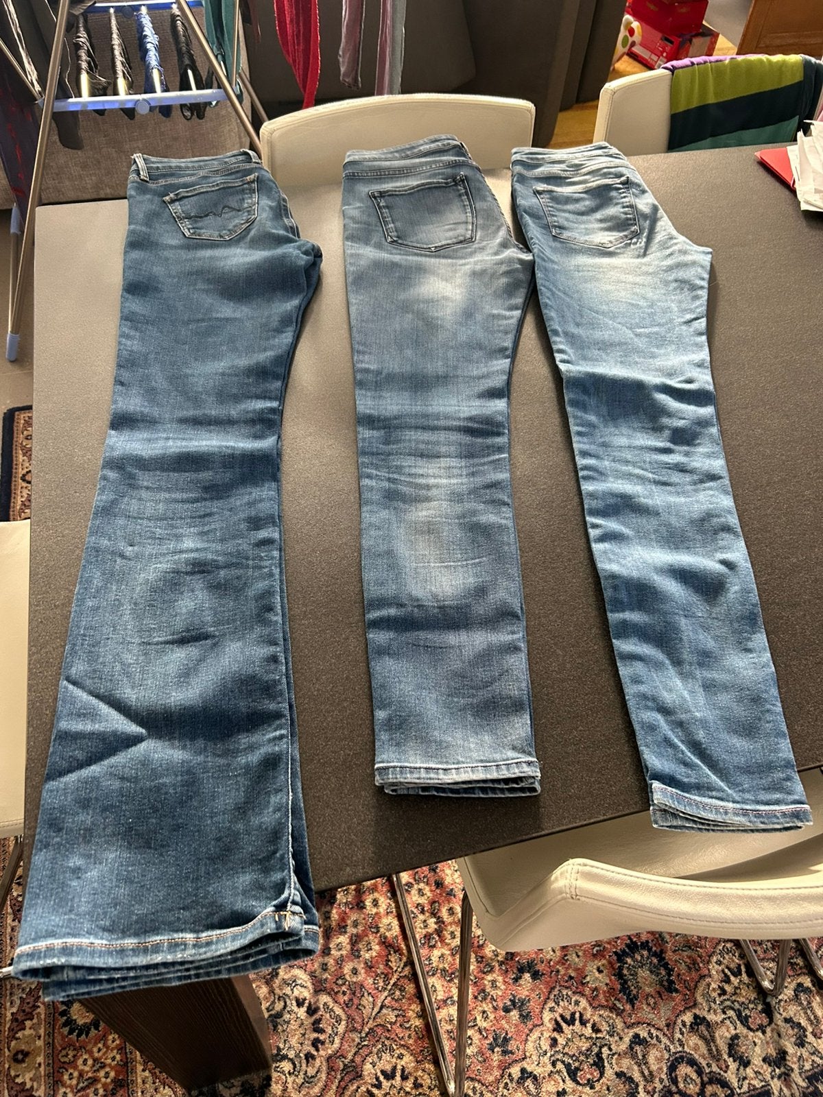 Jeansbroeken dames W28/L32 en L34, Enlèvement, Porté, Bleu, W28 - W29 (confection 36)