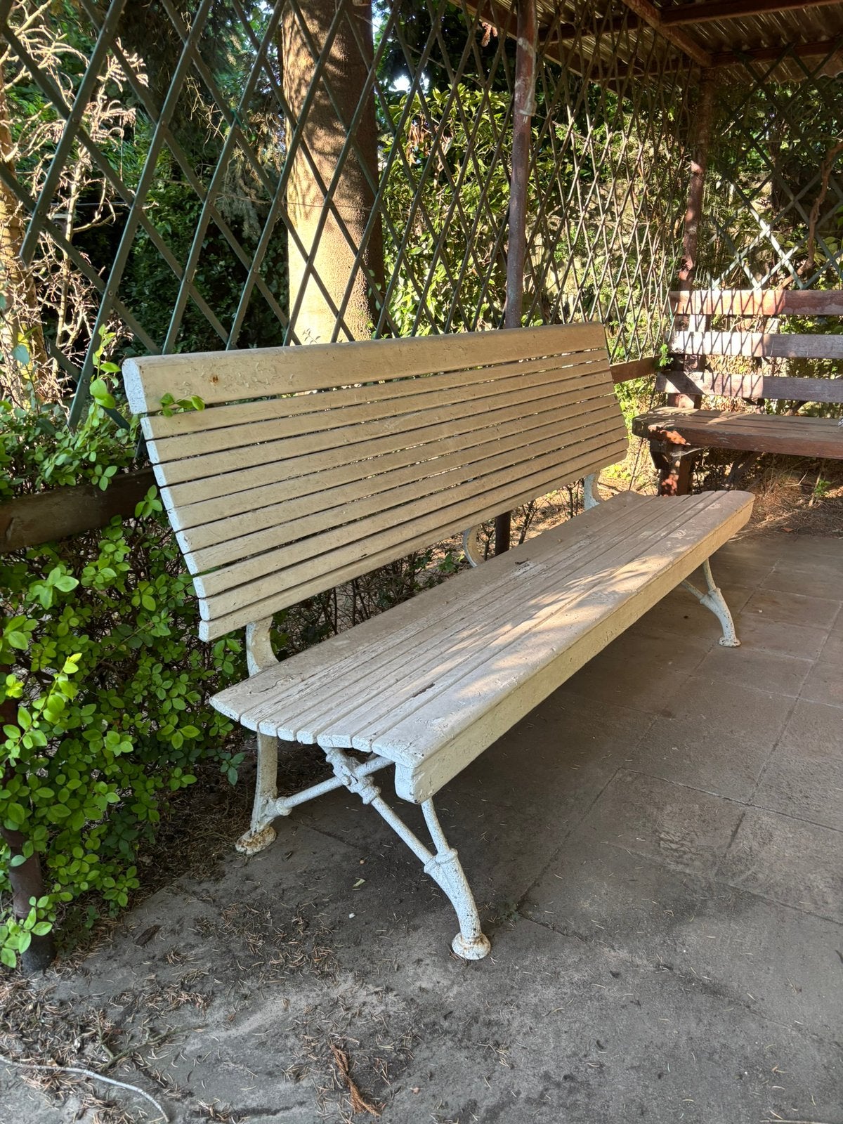 Houten stationsbank - origineel, Tuin en Terras, Ophalen, Gebruikt, Hout
