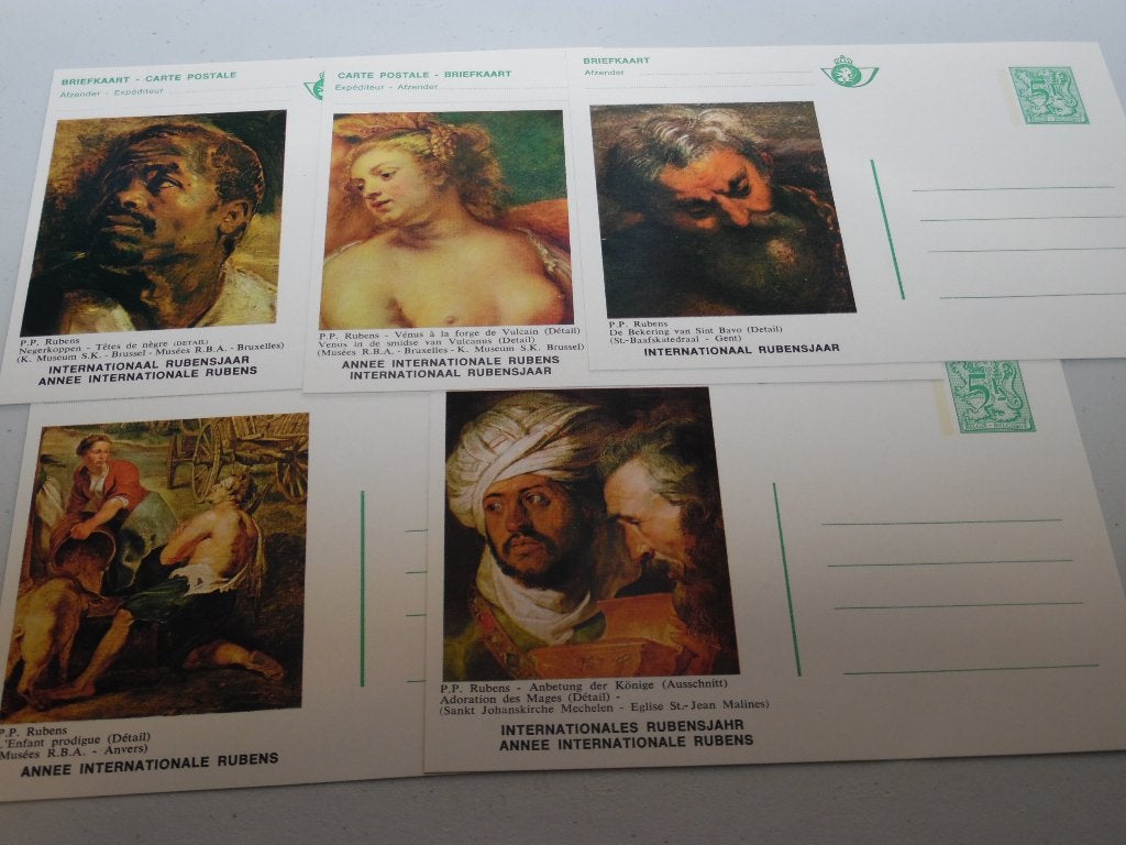 5 Briefkaarten  Km 10 tot 14 1977  P.P. Rubens, Postzegels en Munten, Ophalen of Verzenden, Postfris